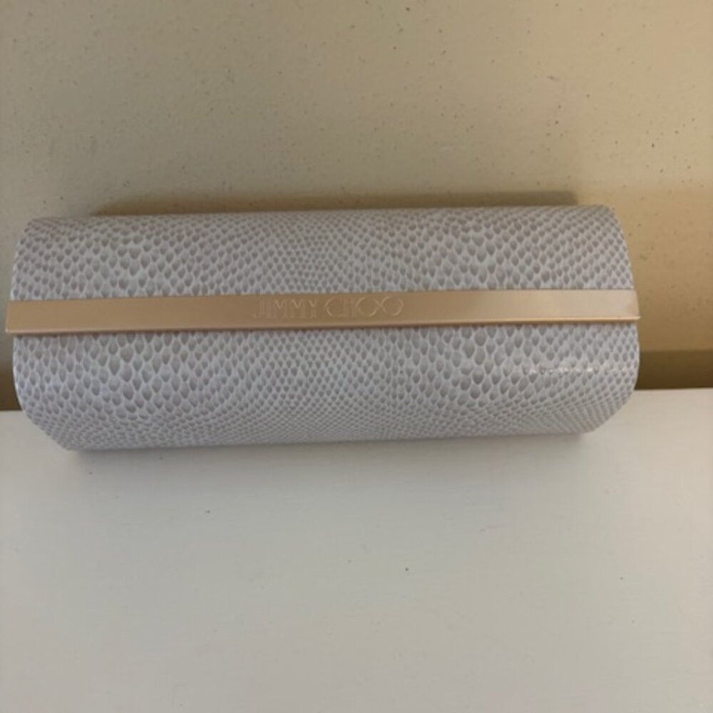 Jimmy Choo Gold and Creme sunglass case